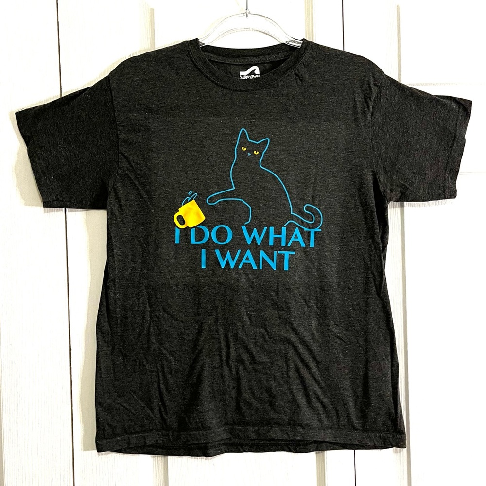 T-shirt “I do what I want” cat dropping cup size M - Picture 2 of 7